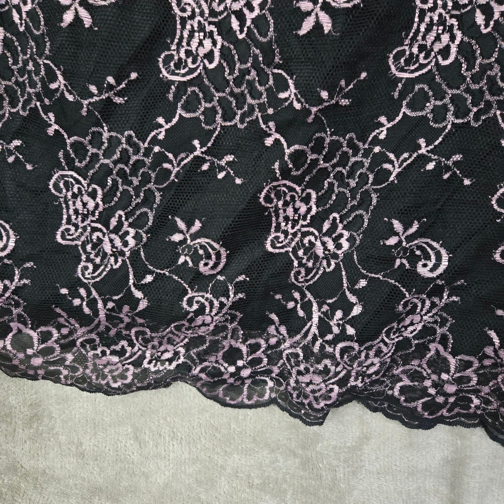 Dessy Collection‎ Black Pink Lace Strapless Prom Dress 10 Fairy Goth Y2K Sheer - Picture 12 of 13
